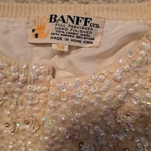 Banff ltd retro cardigan wool 38 sequined